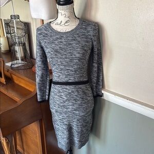 LOFT Gray Long Sleeve Wool Sweater Dress NWOT